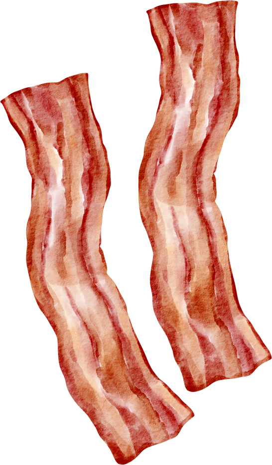 watercolor bacon